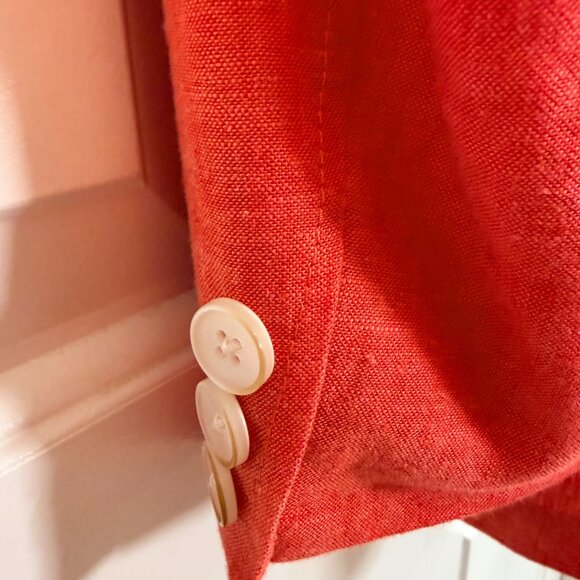 Alan Flusser Coral Linen Blazer Sport Coat Size 46R - Picture 7 of 8